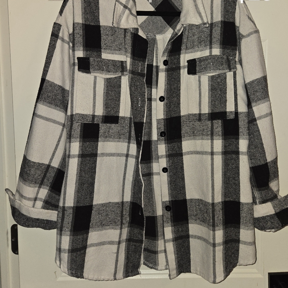 Plaid Black and White Women's Jacket